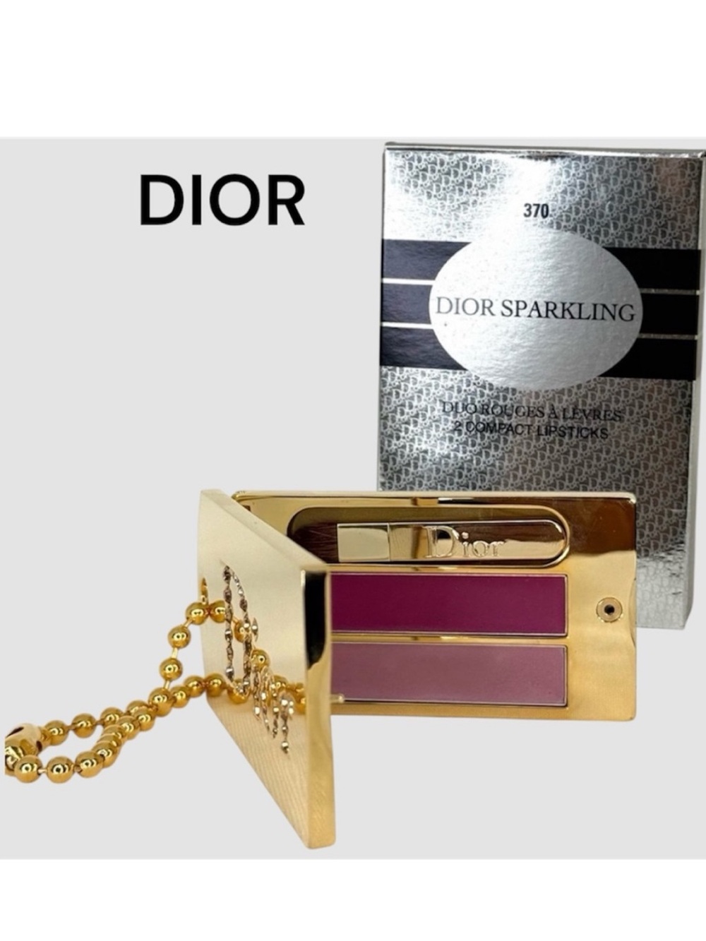 DIOR Sparkling Duo 370 Happy Few Limited Edition Gold Luggage Tag